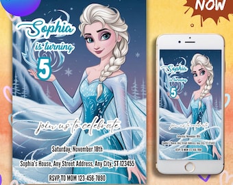Frozen 3rd Birthday Invitation Frozen Invitation Princess Elsa Anna Party Invitation Girl Frozen Birthday Invite Theme EDITABLE Digital