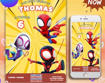 Spidey And His Amazing Friends Birthday Invitation Spidey Invitation Spidey Party Spidey And Friends Boy Invite EDITABLE Instant Digital