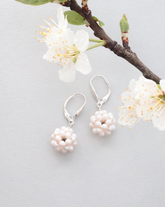 Pearl ball drop on sale earrings