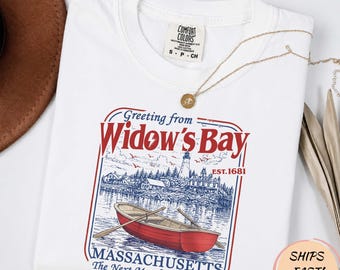 Greetings From Widow’s Bay Comfort Colors® Shirt, Coastal Horror TV Show Tee, New England Mystery Fan Gift