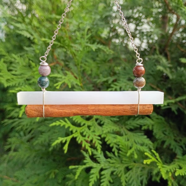 Entryway Energy Charms | Cinnamon & Selenite Door Hanger | Crystal Stone Protection | Witchy | Housewarming Blessing Gift
