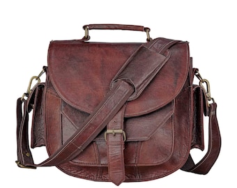 Premium Vintage Maroon VIP Leather Camera Messenger Bag - DSLR & Lens Case, Heritage Burgundy Leather Camera Bag with Shoulder Strap