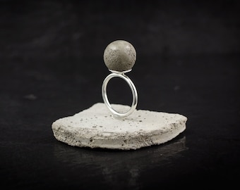 Ring - sterling silver and concrete
