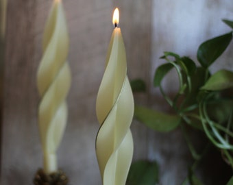 beeswax candle, taper candle, white candle, wedding candles, non toxic candles, dripless candles, sprial candles, odorless