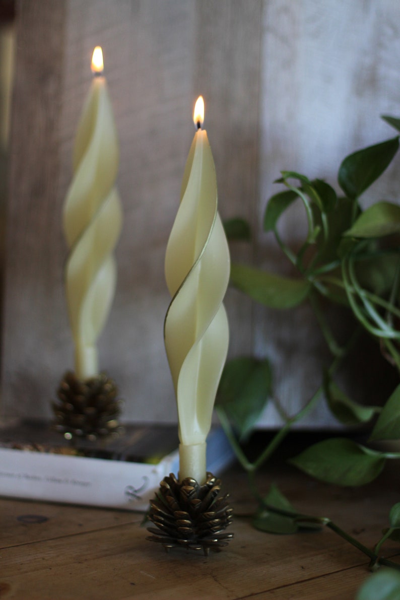 Beeswax Candle Taper Candle White Candle Wedding Candles Etsy