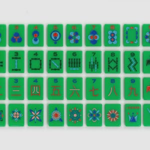 American Mahjong Set of 160 Tiles Green Minimalistic Design Luxury Tiles For Game Lovers image 1