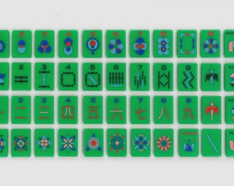 American Mahjong Set of 160 Tiles Green Minimalistic Design Luxury Tiles For Game Lovers