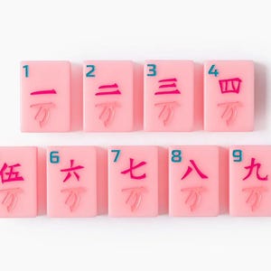 Juego de Mahjong Americano de 168 fichas, color rosa pétalo, lujo, colorido, acrílico, para amantes de los juegos. imagen 4