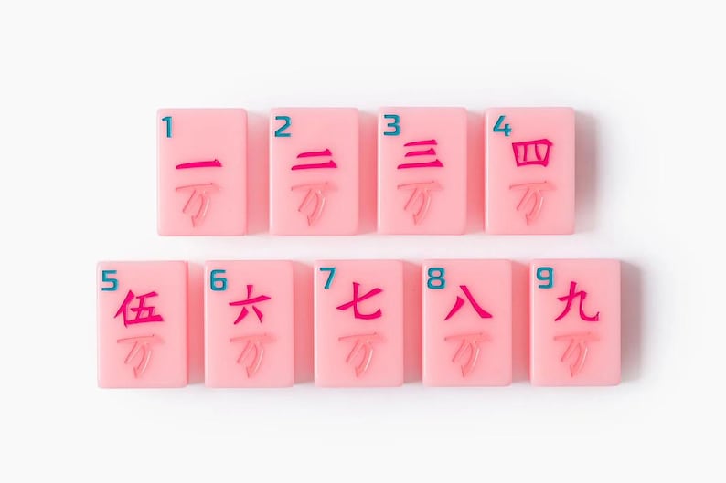 Juego de Mahjong Americano de 168 fichas, color rosa pétalo, lujo, colorido, acrílico, para amantes de los juegos. imagen 4