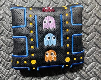 Pac Man Putter Head Cover Headcover Magnetic Quality Headcover for Scotty, Ping, odyssey, Etc.