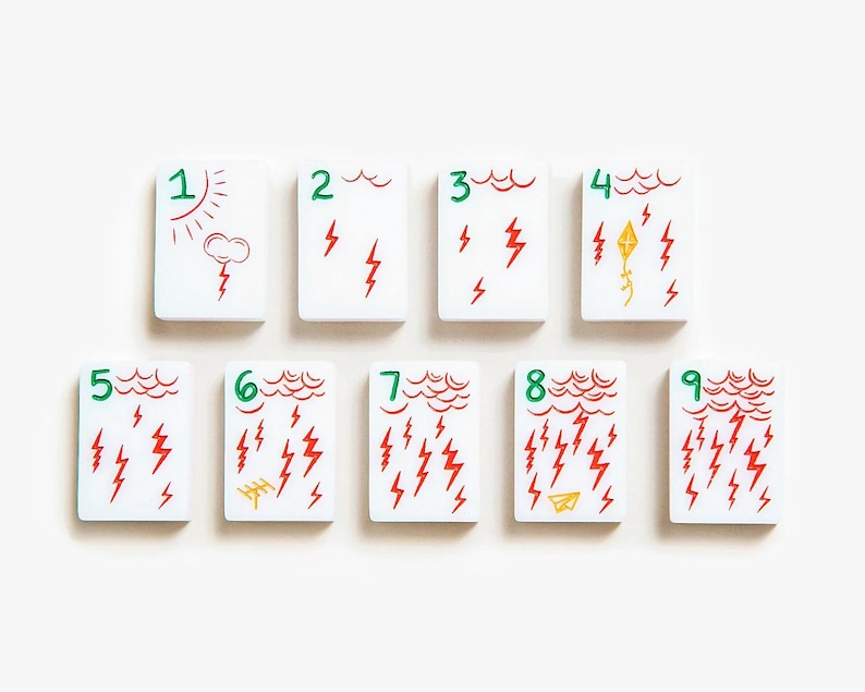 Mahjong American Set 160 Tiles White Doodle Design Mahjong Tiles Colour Luxury Colorful Luxury Acrylic For Game Lovers image 7