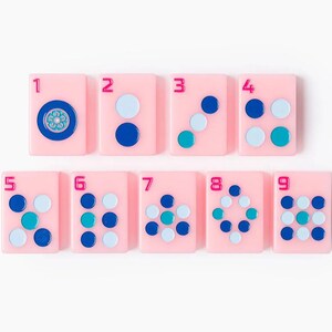 Juego de Mahjong Americano de 168 fichas, color rosa pétalo, lujo, colorido, acrílico, para amantes de los juegos. imagen 5