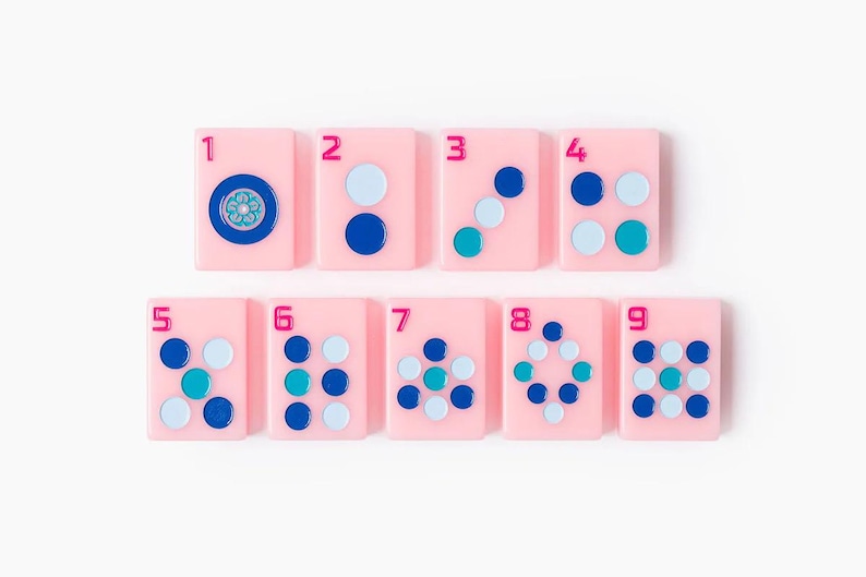 Juego de Mahjong Americano de 168 fichas, color rosa pétalo, lujo, colorido, acrílico, para amantes de los juegos. imagen 5