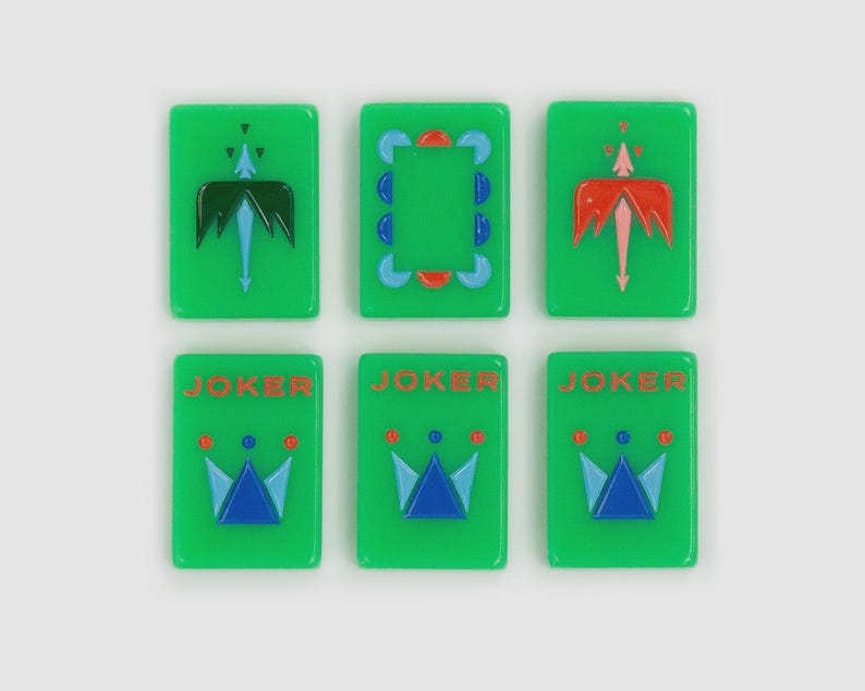 American Mahjong Set of 160 Tiles Green Minimalistic Design Luxury Tiles For Game Lovers image 8