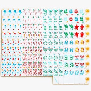 Mahjong American Set 160 Tiles White Doodle Design Mahjong Tiles Colour Luxury Colorful Luxury Acrylic For Game Lovers image 6