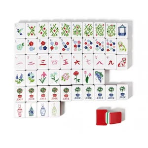 Mahjong American Set 160 Tiles Garden Floral Vintage Wonderful Colour Luxury Colorful Luxury Acrylic For Game Lovers image 1
