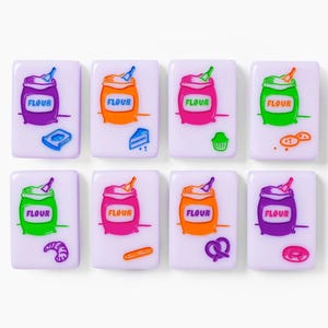 Mahjong American Set 160 Tiles Purple Doodle Design Mahjong Tiles Colour Luxury Colorful Luxury Acrylic For Game Lovers immagine 2