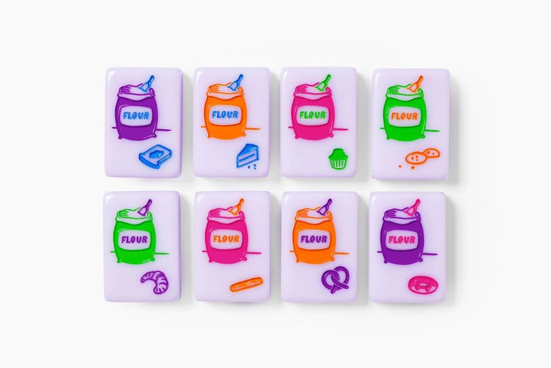 Mahjong American Set 160 Tiles Purple Doodle Design Mahjong Tiles Colour Luxury Colorful Luxury Acrylic For Game Lovers immagine 2