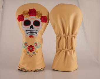 NEW Sugar Skull Golf Driver Headcover Embroidered Day of Dead Cover