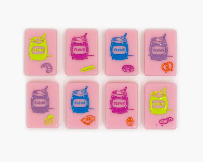 Mahjong American Set 160 Tiles Pink Doodle Design Mahjong Tiles Colour Luxury Colorful Luxury Acrylic For Game Lovers image 4