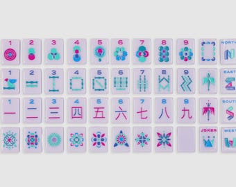American Mahjong Set of 160 Tiles Light Purple Minimalistic Design Luxury Tiles For Game Lovers