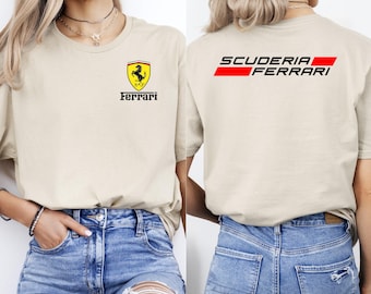Camiseta de la Scuderia Ferrari, Camiseta de carreras de Ferrari, Camiseta para amantes de Ferrari, Camiseta de Ferrari, Camiseta de Ferrari, Camiseta de carreras de coches, Camiseta de carreras de Ferrari