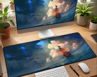 Mouse pad XXL Anime Thousand Sunny, One piece, manga, desk mat Gaming Non-slip HD, Desk Mat Office, PC Gamer accessory, art, Japan,