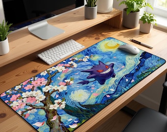 XXL Pokémon Gengar Mouse Pad with Cartoon Design – Large Non-Slip Gaming Mousepad, Anime Desk Mat, PC Gaming Keyboard Mat
