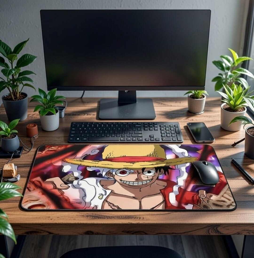 Luffy Computer Set XXL Luffy Gear 5 Mouse Pad – One Piece Anime Desk Mat – Non-slip Gaming ...