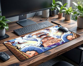 Tappetino per mouse XXL Luffy Gear 5 One Piece, tappetino da gioco, tappetino da scrivania, mouse da gioco, configurazione, manga, anime, tappetino da scrivania elegante e ad alte prestazioni