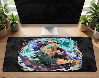 Tapis de Souris XXL Roronoa Zoro Anime Gaming – Desk Mat Antidérapant One Piece, Tapis Clavier PC Gamer, Décoration Bureau Manga Gear 5