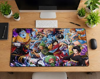 One Piece mouse pad, gaming, XXL mouse pad, anime, desk mat, keyboard, mouse, Japan, manga, art, video game, office accessory, setup