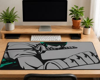 Roronoa Zoro Mouse Pad, Anime, XXL Desk Mat, Keyboard, Mouse, Gaming Accessory, One Piece, Black and White, Manga, Japan, Office, Art