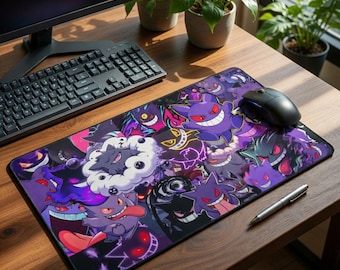 XXL Pokémon Gengar Gengar Mouse Pad, Pokémon Mouse Pad, original gaming setup, desk decoration, gaming mat, gamer accessory