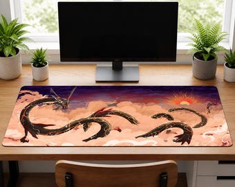 XXL Rayquaza Pokémon Mouse Pad – Anime Gaming Desk Mat, Large Anti-Slip Keyboard Mat, Gamer Setup & Geek Desk Accessory