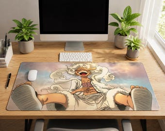 XXL Anime Desk Mat for Gamers, Manga Desk Mat, Gaming Accessory, Setup, Roronoa Zoro, One Piece, One Piece Art Fan, Japan
