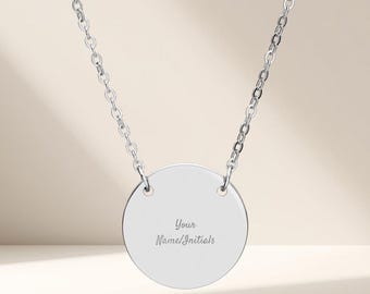 Personalized Engraved Circle Necklace, Custom Jewelry Gift for Her, Anniversary, Birthday, Friendship