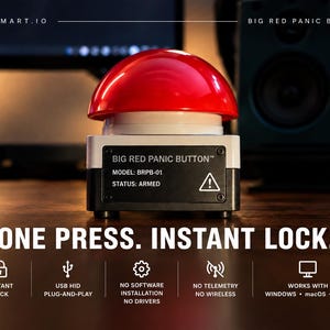Big Red Panic Button™ Computer Lock Switch | USB HID Plug-and-Play (macOS, Windows, Linux)