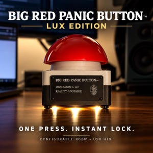 Big Red Panic Button™ LUX Edition | RGBW Computer Lock Switch | USB Plug-and-Play (macOS, Windows, Linux)