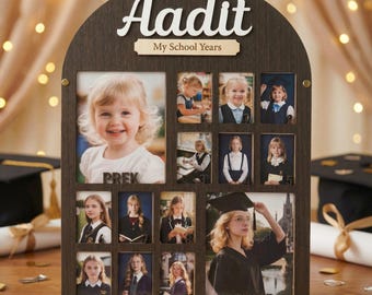 Cornice portafoto personalizzata per gli anni scolastici (dalla scuola materna alle superiori) / Cornice portafoto personalizzata con nome (dalla scuola materna alle superiori) / Collage di ricordi scolastici per la laurea
