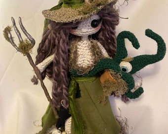 Witchy Gardener, OOAK Art Doll