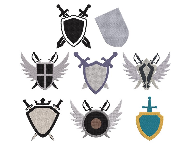 Sword Embroidary Shield Embroidery Design, Greek Old Shield Machine Embroidery, Viking ...