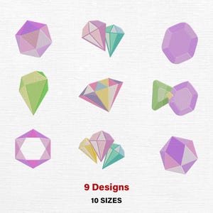 Diamond Embroidery Design, Gemstone Jewelry Embroidery Pattern (Digital Download)