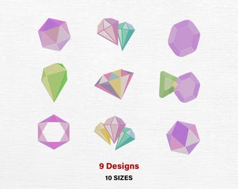 Diseño de bordado de diamantes, patrón de bordado de joyería con piedras preciosas (descarga digital)