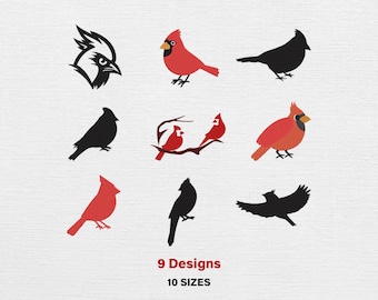 Cardinal Bird Embroidery Design, Cardinal Machine Embroidery File, Birds Embroidery File, Red Cardinal Embroidery Design, Northern Cardinal