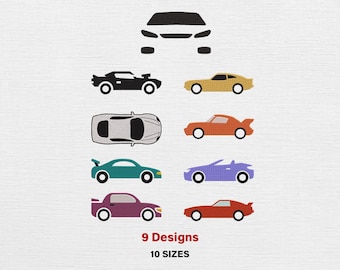 Cars Embroidery Design, Sports Cars Embroidery File, Raching Cars Embroidery Pattern, Instant Download Digital File