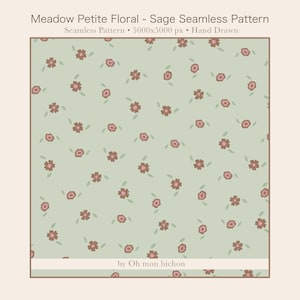 Tiny Floral Seamless Pattern, Ditsy Flower Pattern, Cottagecore Floral, Small Scale Pattern, Vintage Floral Digital Paper