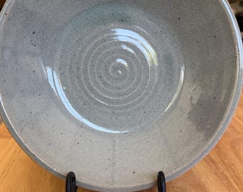 Small handmade ceramic stoneware bowl, celadon green glaze