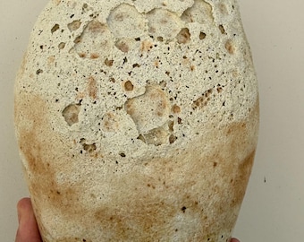 Handmade ceramic vase, white lava glaze, wabi sabi