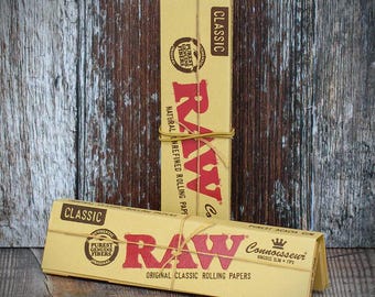 5 feuilles de papier à rouler RAW CONNOISSEUR très mince avec embouts